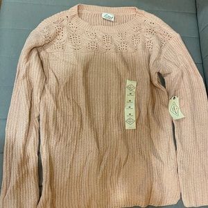 Light pink pullover sweater with silver sparkles for flair ✨